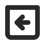 Arrow Left 3 Square SVG Icon